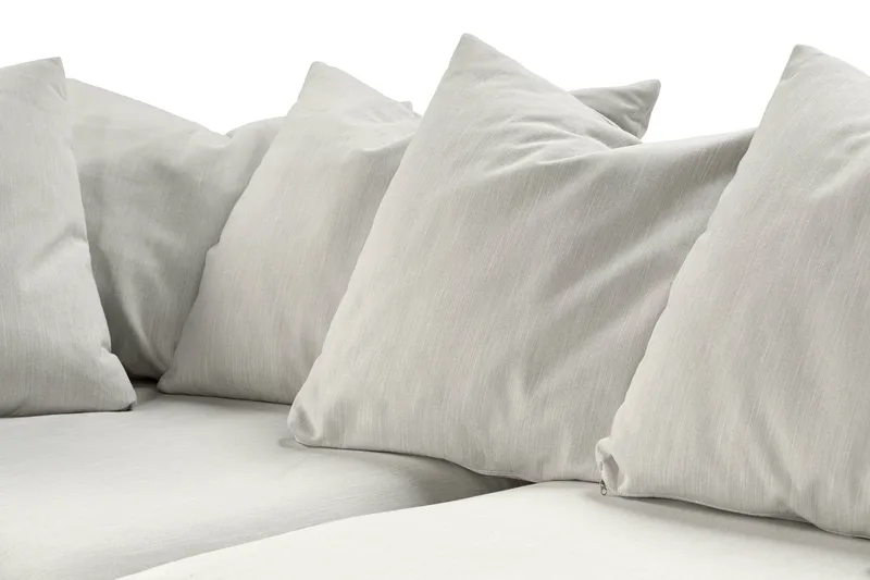 Menard 4-sits Vänstervänd L-formad Djup Schäslongsoffa i Tyg - Ljusgrå - Möbler - Vardagsrum - Soffor - Divansoffa & schäslong