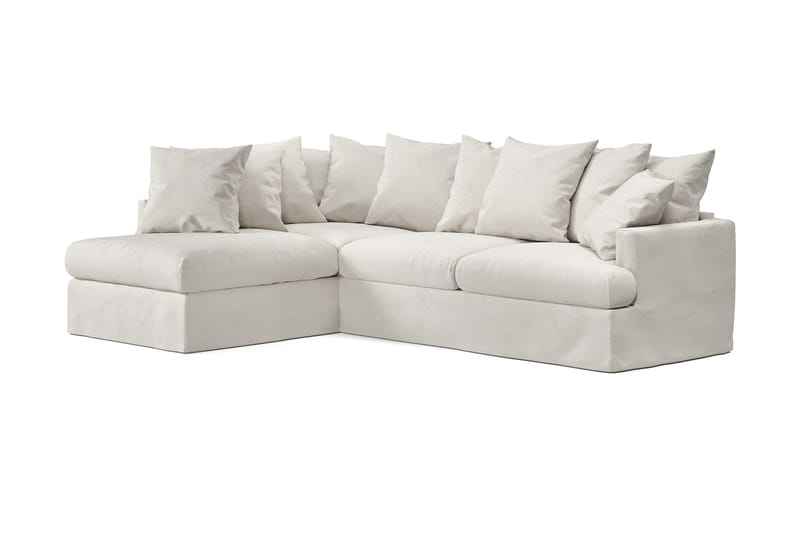 Menard 4-sits Vänstervänd L-formad Schäslongsoffa i Tyg - Beige - Möbler - Vardagsrum - Soffor - Divansoffa & schäslong