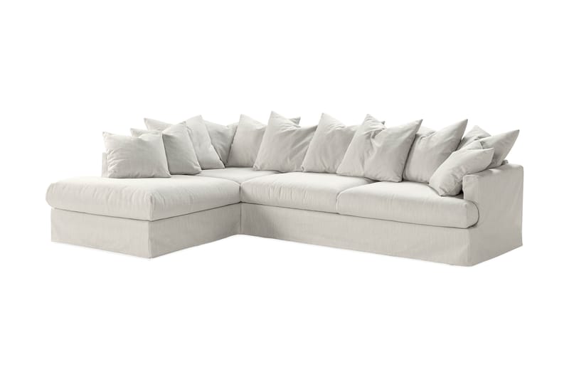 Menard 4-sits Vänstervänd L-formad Schäslongsoffa i Tyg - Ljusgrå - Möbler - Vardagsrum - Soffor - Divansoffa & schäslong