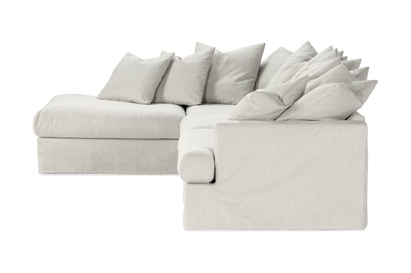 Menard 4-sits Vänstervänd L-formad Schäslongsoffa i Tyg - Ljusgrå - Möbler - Vardagsrum - Soffor - Divansoffa & schäslong