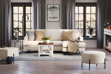 Menard Compact 3-sits Högervänd L-formad Divansoffa i Manchester - Beige - Möbler - Vardagsrum - Soffor - Divansoffa & schäslong