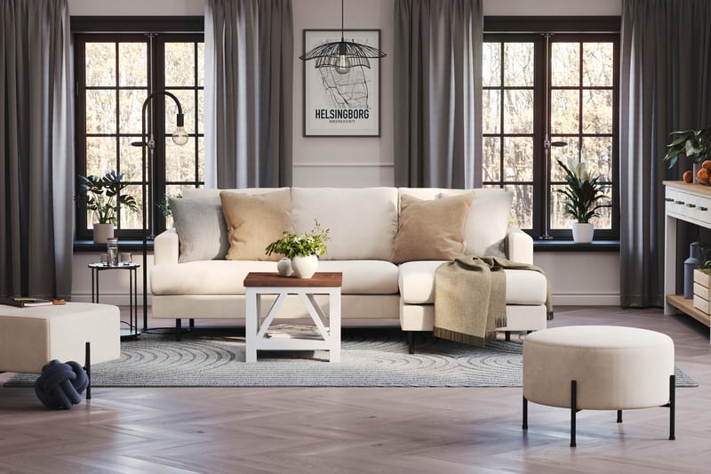 Menard Compact 3-sits Högervänd L-formad Divansoffa i Manchester - Beige - Möbler - Vardagsrum - Soffor - Divansoffa & schäslong