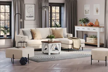 Menard Compact 3-sits Högervänd L-formad Divansoffa i Manchester - Beige - Möbler - Vardagsrum - Soffor - Divansoffa & schäslong