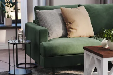 Menard Compact 3-sits Högervänd L-formad Divansoffa i Manchester - Grön - Möbler - Vardagsrum - Soffor - Divansoffa & schäslong