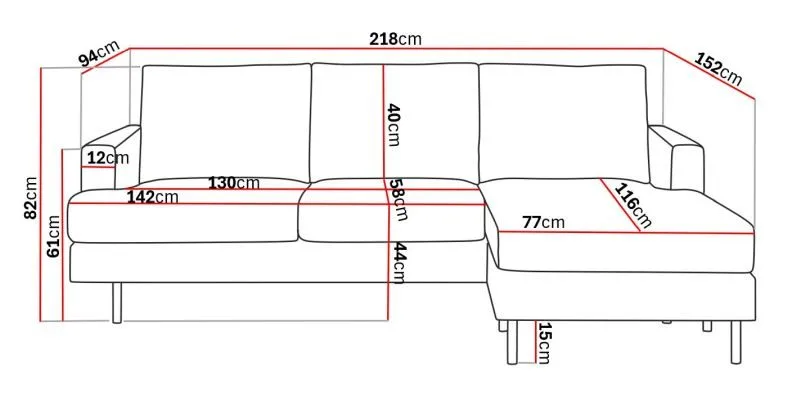 Menard Compact 3-sits Högervänd L-formad Divansoffa i Manchester - Grön - Möbler - Vardagsrum - Soffor - Divansoffa & schäslong