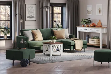 Menard Compact 3-sits Högervänd L-formad Divansoffa i Manchester - Grön - Möbler - Vardagsrum - Soffor - Divansoffa & schäslong