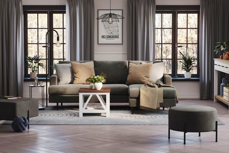 Menard Compact 3-sits Högervänd L-formad Divansoffa i Manchester - Mörkgrå - Möbler - Vardagsrum - Soffor - Divansoffa & schäslong