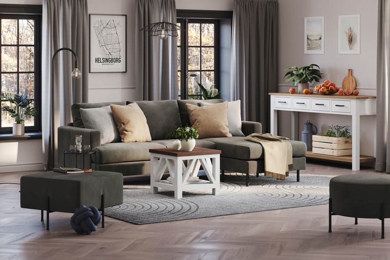 Menard Compact 3-sits Högervänd L-formad Divansoffa i Manchester - Mörkgrå - Möbler - Vardagsrum - Soffor - Divansoffa & schäslong
