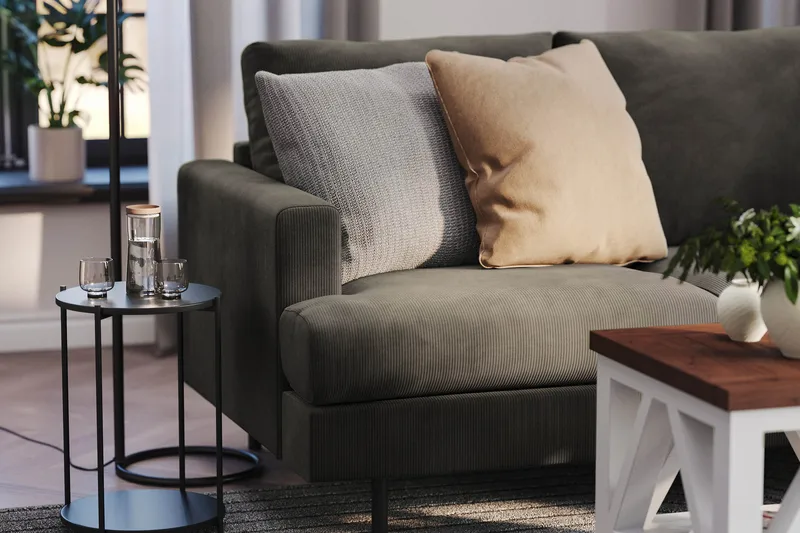 Menard Compact 3-sits Högervänd L-formad Divansoffa i Manchester - Mörkgrå - Möbler - Vardagsrum - Soffor - Divansoffa & schäslong