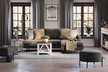 Menard Compact 3-sits Högervänd L-formad Divansoffa i Manchester - Mörkgrå - Möbler - Vardagsrum - Soffor - Divansoffa & schäslong