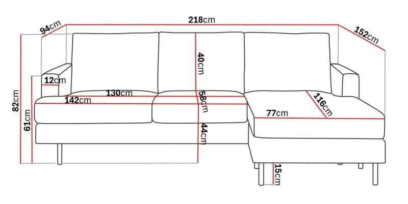 Menard Compact 3-sits Högervänd L-formad Divansoffa i Manchester - Mörkgrön - Möbler - Vardagsrum - Soffor - Divansoffa & schäslong