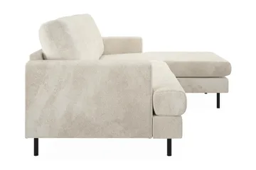 Menard Compact 3-sits Högervänd L-formad Divansoffa i Sammet - Krämvit - Möbler - Vardagsrum - Soffor - Divansoffa & schäslong