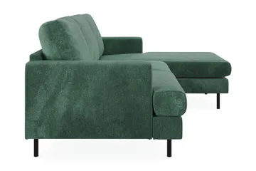 Menard Compact 3-sits Högervänd L-formad Divansoffa i Sammet - Mörkgrön - Möbler - Vardagsrum - Soffor - Divansoffa & schäslong