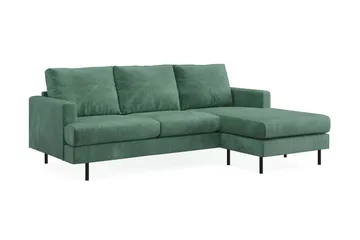 Menard Compact 3-sits Högervänd L-formad Divansoffa i Sammet - Mörkgrön - Möbler - Vardagsrum - Soffor - Divansoffa & schäslong