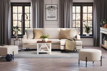 Menard Compact 3-sits Högervänd L-formad Divansoffa i Tyg - Beige - Möbler - Vardagsrum - Soffor - Divansoffa & schäslong