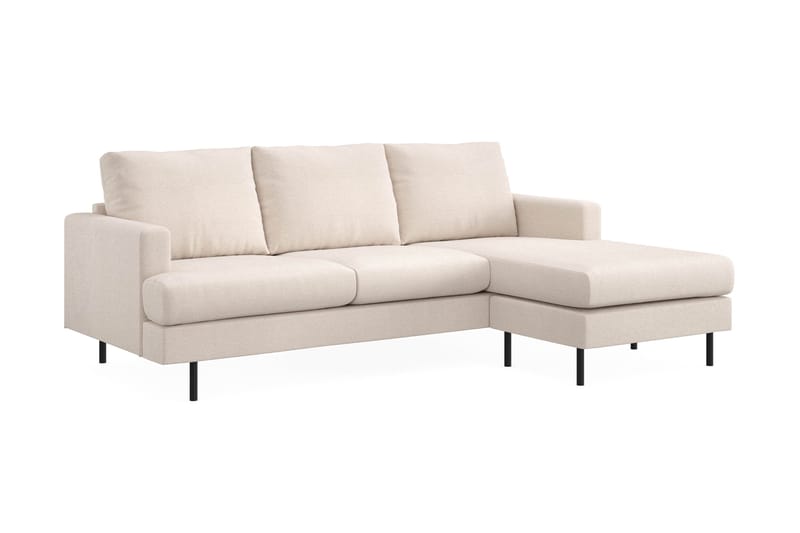 Menard Compact 3-sits Högervänd L-formad Divansoffa i Tyg - Beige - Möbler - Vardagsrum - Soffor - Divansoffa & schäslong
