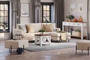 Menard Compact 3-sits Högervänd L-formad Divansoffa i Tyg - Beige - Möbler - Vardagsrum - Soffor - Divansoffa & schäslong