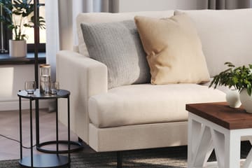 Menard Compact 3-sits Högervänd L-formad Divansoffa i Tyg - Beige - Möbler - Vardagsrum - Soffor - Divansoffa & schäslong