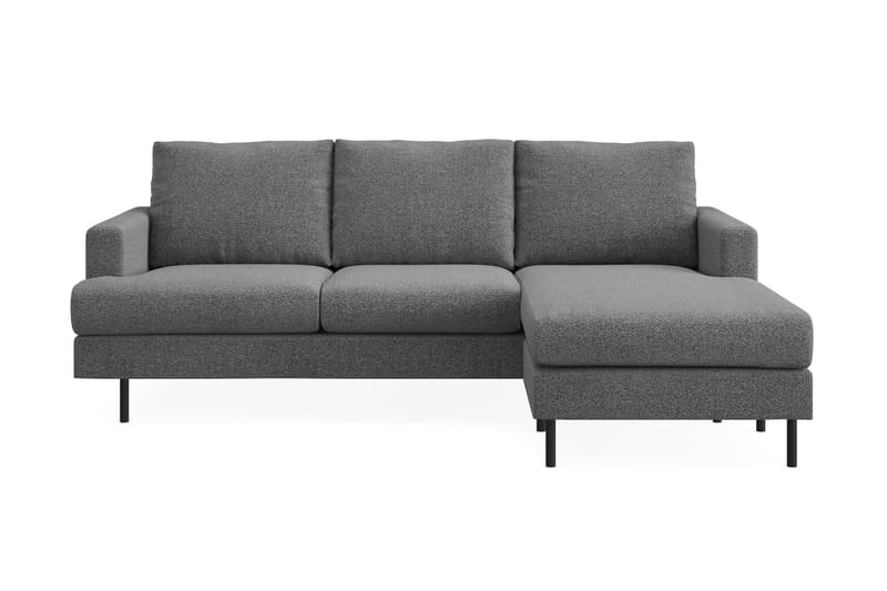 Menard Compact 3-sits Högervänd L-formad Divansoffa i Tyg - Mörkgrå - Möbler - Vardagsrum - Soffor - Divansoffa & schäslong