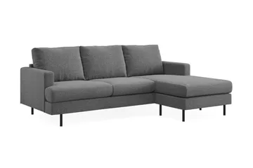 Menard Compact 3-sits Högervänd L-formad Divansoffa i Tyg - Mörkgrå - Möbler - Vardagsrum - Soffor - Divansoffa & schäslong