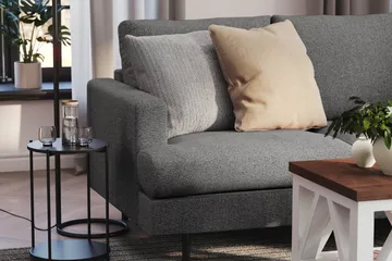 Menard Compact 3-sits Högervänd L-formad Divansoffa i Tyg - Mörkgrå - Möbler - Vardagsrum - Soffor - Divansoffa & schäslong