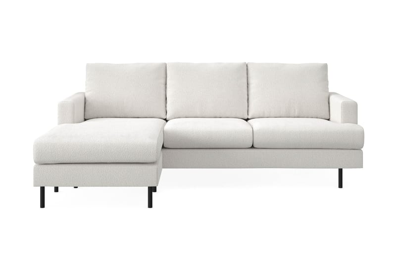 Menard Compact 3-sits Vänstervänd L-formad Divansoffa i Bouclé - Vit - Möbler - Vardagsrum - Soffor - Divansoffa & schäslong