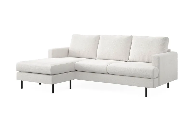 Menard Compact 3-sits Vänstervänd L-formad Divansoffa i Bouclé - Vit - Möbler - Vardagsrum - Soffor - Divansoffa & schäslong