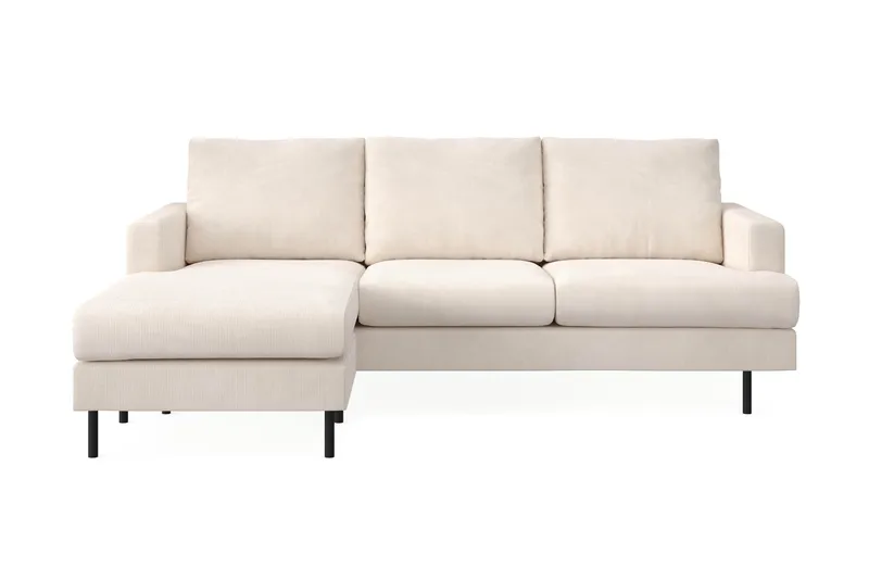 Menard Compact 3-sits Vänstervänd L-formad Divansoffa i Manchester - Beige - Möbler - Vardagsrum - Soffor - Divansoffa & schäslong