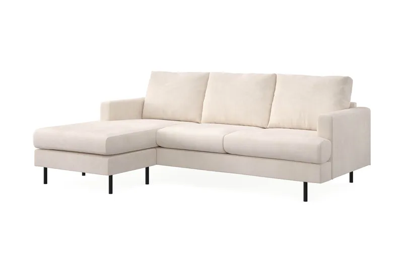 Menard Compact 3-sits Vänstervänd L-formad Divansoffa i Manchester - Beige - Möbler - Vardagsrum - Soffor - Divansoffa & schäslong