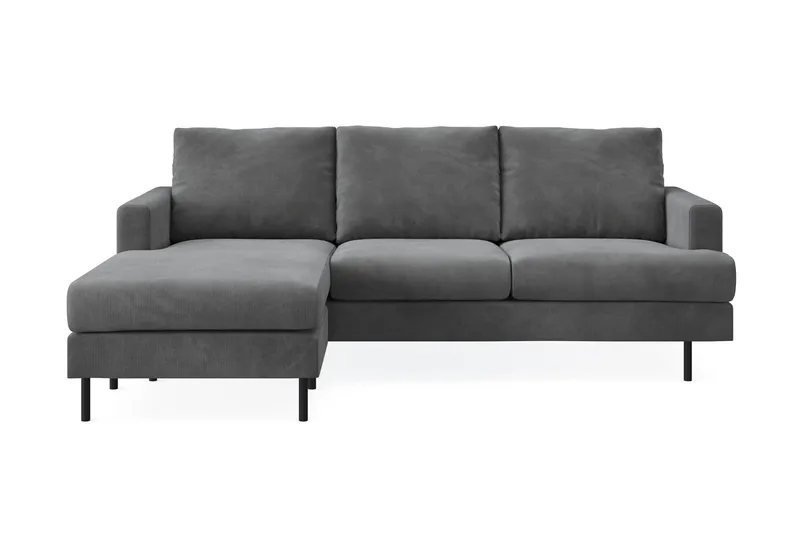 Menard Compact 3-sits Vänstervänd L-formad Divansoffa i Manchester - Grå - Möbler - Vardagsrum - Soffor - Divansoffa & schäslong