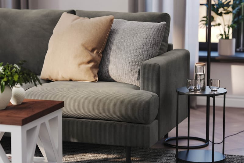 Menard Compact 3-sits Vänstervänd L-formad Divansoffa i Manchester - Grå - Möbler - Vardagsrum - Soffor - Divansoffa & schäslong