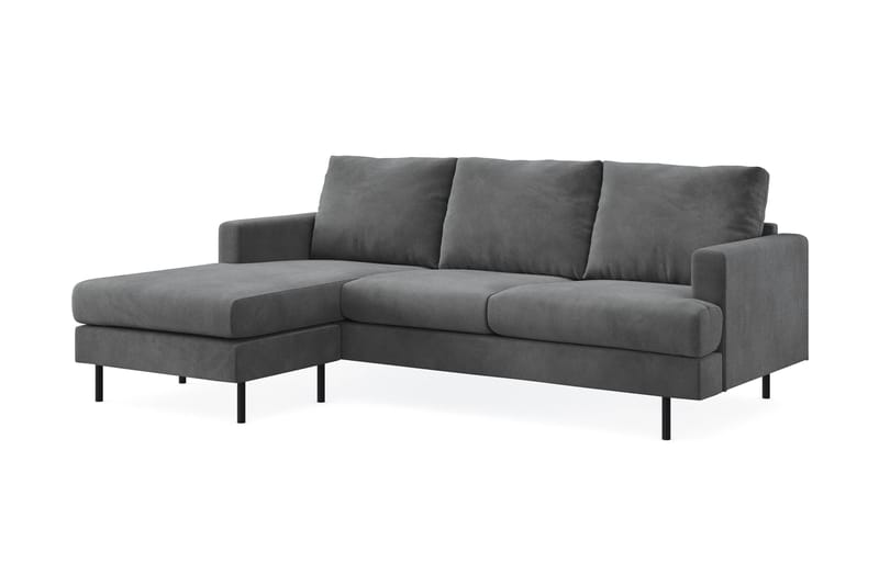 Menard Compact 3-sits Vänstervänd L-formad Divansoffa i Manchester - Grå - Möbler - Vardagsrum - Soffor - Divansoffa & schäslong