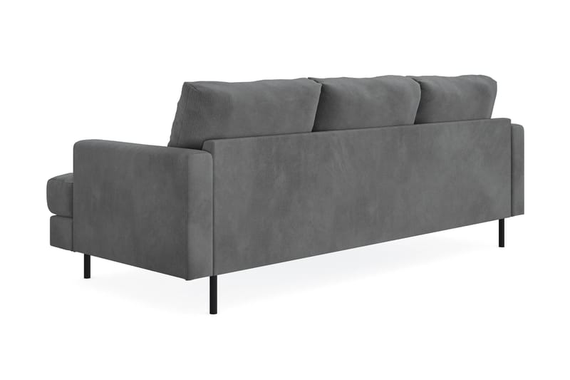Menard Compact 3-sits Vänstervänd L-formad Divansoffa i Manchester - Grå - Möbler - Vardagsrum - Soffor - Divansoffa & schäslong