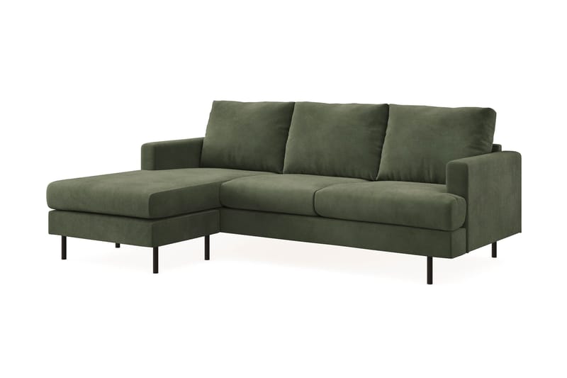Menard Compact 3-sits Vänstervänd L-formad Divansoffa i Manchester - Grön - Möbler - Vardagsrum - Soffor - Divansoffa & schäslong