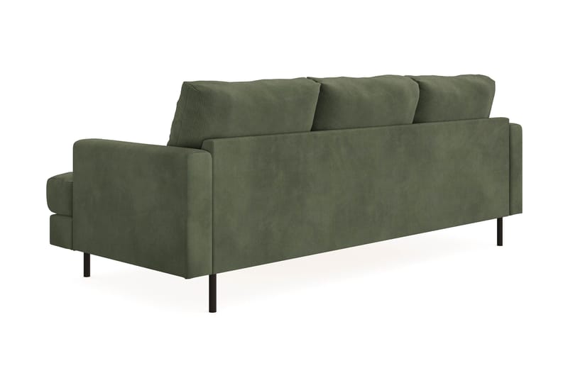 Menard Compact 3-sits Vänstervänd L-formad Divansoffa i Manchester - Grön - Möbler - Vardagsrum - Soffor - Divansoffa & schäslong