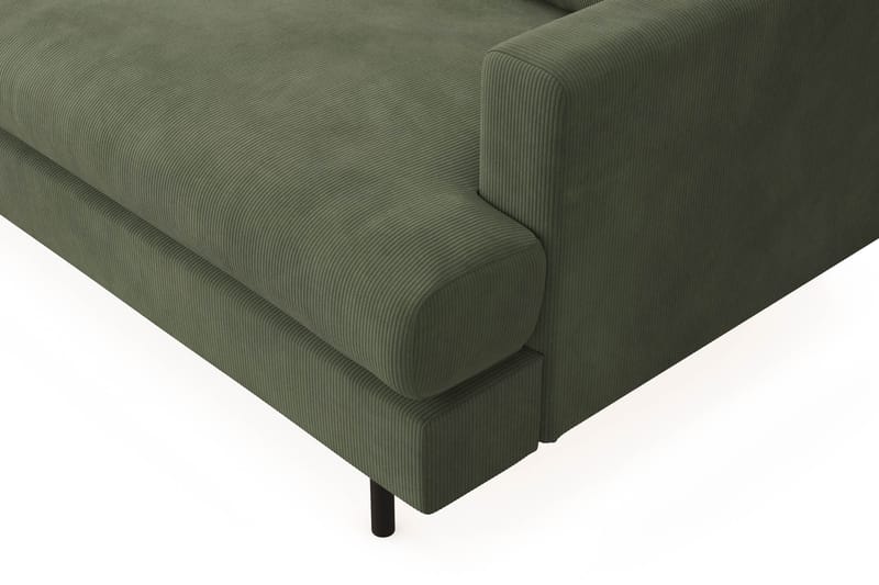 Menard Compact 3-sits Vänstervänd L-formad Divansoffa i Manchester - Grön - Möbler - Vardagsrum - Soffor - Divansoffa & schäslong