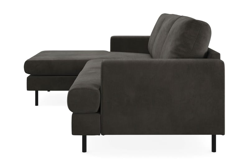 Menard Compact 3-sits Vänstervänd L-formad Divansoffa i Manchester - Mörkgrå - Möbler - Vardagsrum - Soffor - Divansoffa & schäslong