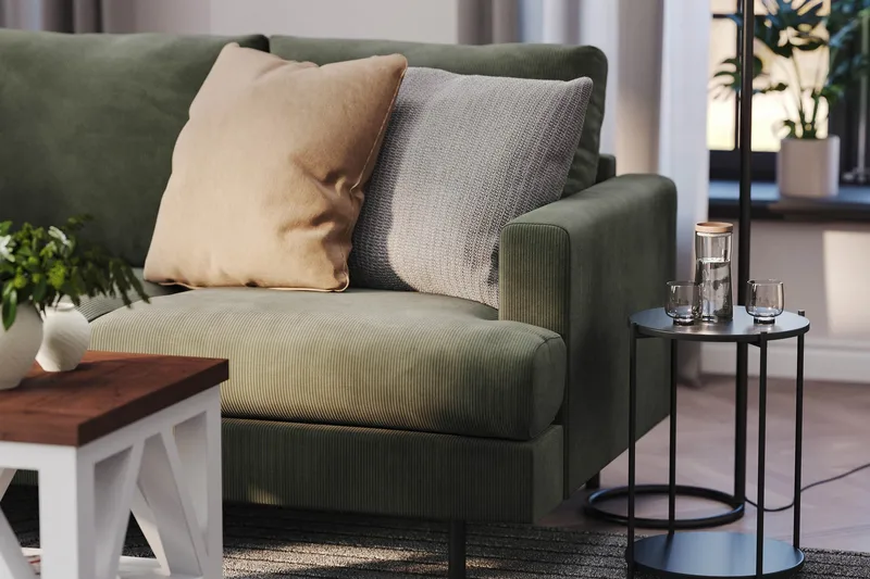 Menard Compact 3-sits Vänstervänd L-formad Divansoffa i Manchester - Mörkgrön - Möbler - Vardagsrum - Soffor - Divansoffa & schäslong