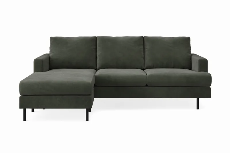 Menard Compact 3-sits Vänstervänd L-formad Divansoffa i Manchester - Mörkgrön - Möbler - Vardagsrum - Soffor - Divansoffa & schäslong