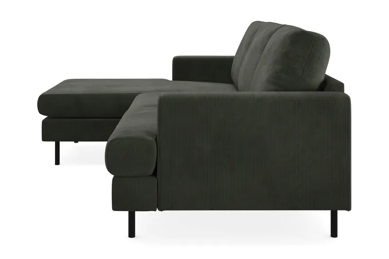 Menard Compact 3-sits Vänstervänd L-formad Divansoffa i Manchester - Mörkgrön - Möbler - Vardagsrum - Soffor - Divansoffa & schäslong