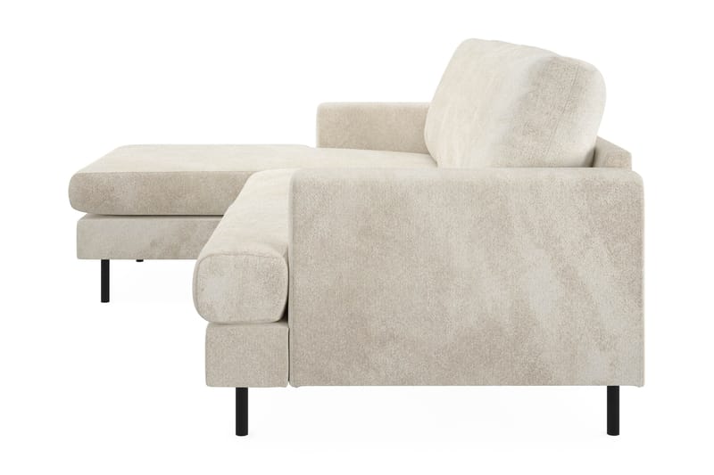Menard Compact 3-sits Vänstervänd L-formad Divansoffa i Sammet - Krämvit - Möbler - Vardagsrum - Soffor - Divansoffa & schäslong