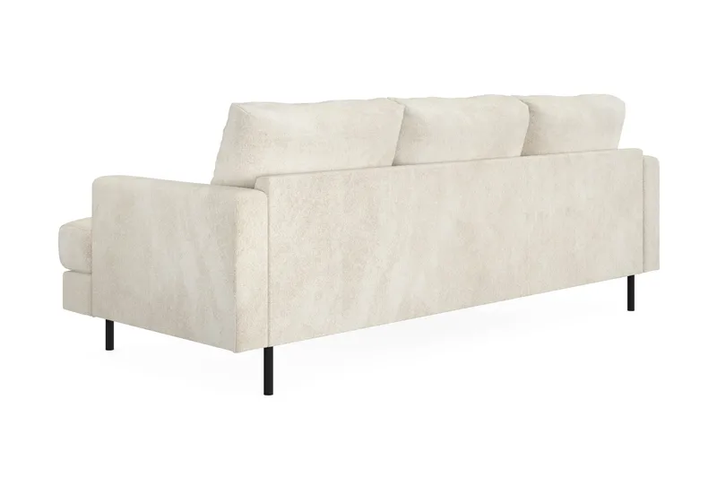 Menard Compact 3-sits Vänstervänd L-formad Divansoffa i Sammet - Krämvit - Möbler - Vardagsrum - Soffor - Divansoffa & schäslong