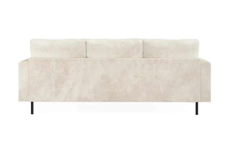 Menard Compact 3-sits Vänstervänd L-formad Divansoffa i Sammet - Krämvit - Möbler - Vardagsrum - Soffor - Divansoffa & schäslong