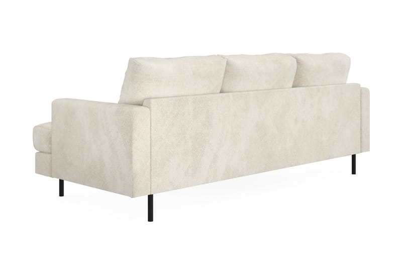 Menard Compact 3-sits Vänstervänd L-formad Divansoffa i Sammet - Krämvit - Möbler - Vardagsrum - Soffor - Divansoffa & schäslong
