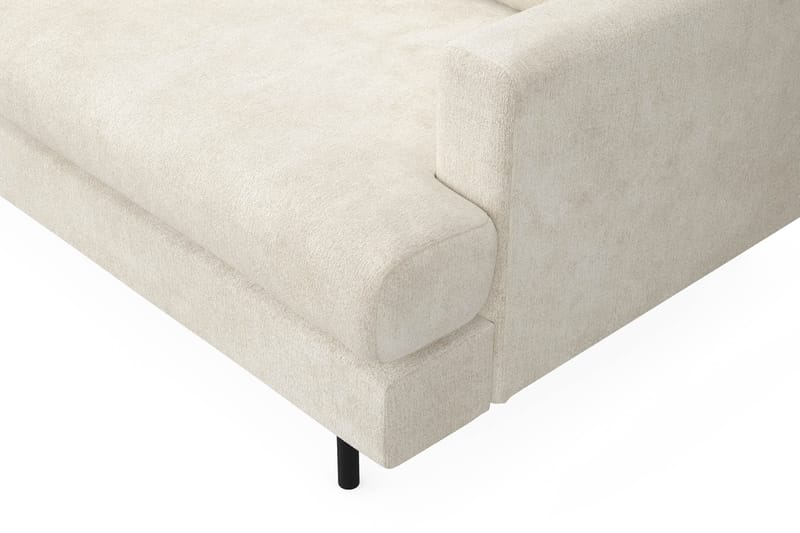 Menard Compact 3-sits Vänstervänd L-formad Divansoffa i Sammet - Krämvit - Möbler - Vardagsrum - Soffor - Divansoffa & schäslong
