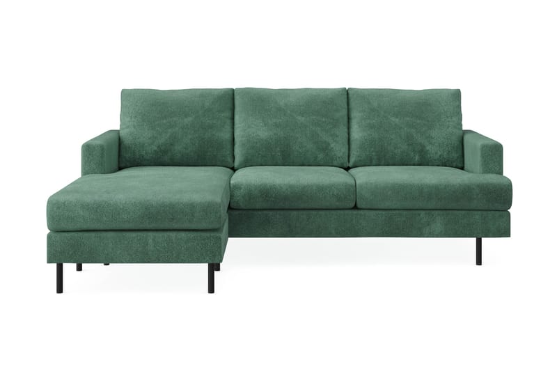 Menard Compact 3-sits Vänstervänd L-formad Divansoffa i Sammet - Mörkgrön - Möbler - Vardagsrum - Soffor - Divansoffa & schäslong