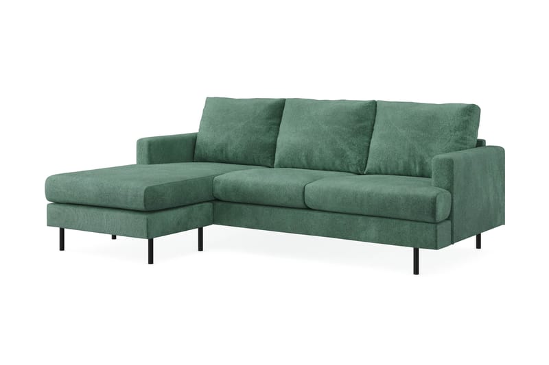 Menard Compact 3-sits Vänstervänd L-formad Divansoffa i Sammet - Mörkgrön - Möbler - Vardagsrum - Soffor - Divansoffa & schäslong
