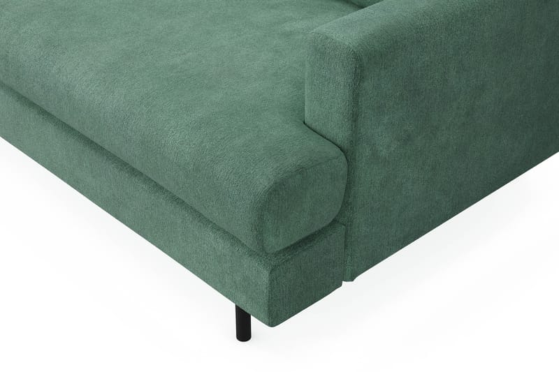Menard Compact 3-sits Vänstervänd L-formad Divansoffa i Sammet - Mörkgrön - Möbler - Vardagsrum - Soffor - Divansoffa & schäslong