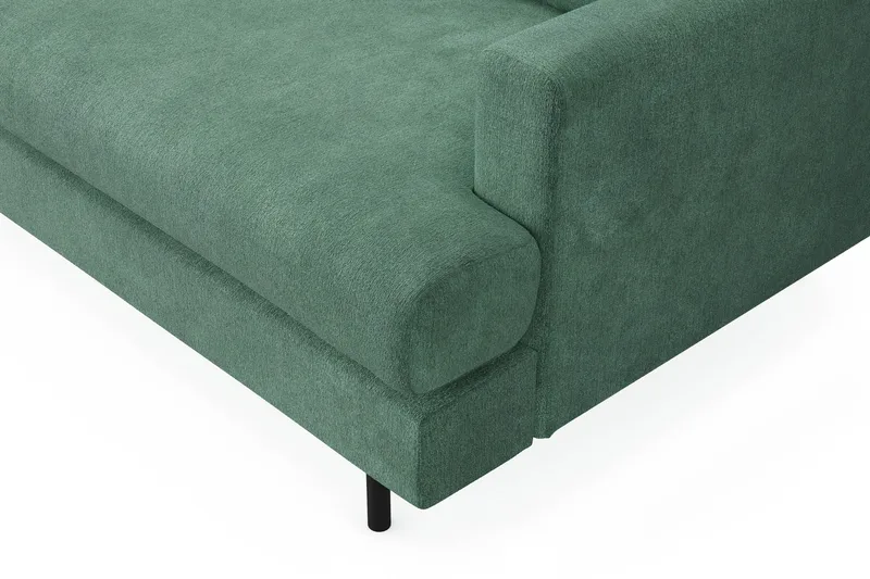 Menard Compact 3-sits Vänstervänd L-formad Divansoffa i Sammet - Mörkgrön - Möbler - Vardagsrum - Soffor - Divansoffa & schäslong