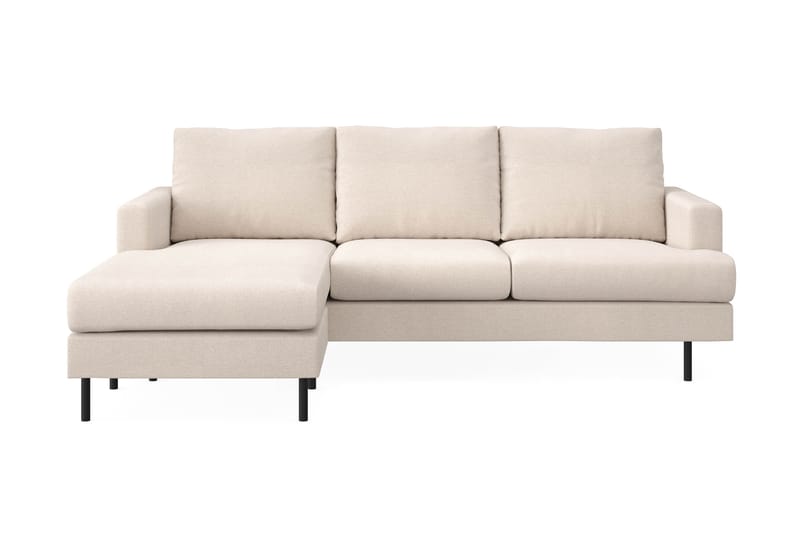 Menard Compact 3-sits Vänstervänd L-formad Divansoffa i Tyg - Beige - Möbler - Vardagsrum - Soffor - Divansoffa & schäslong